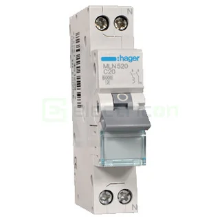 Siguranta Automata MCB C 20A 1P+N Hager MLN520