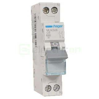 Siguranta Automata MCB C 6A 1P+N Hager MLN506