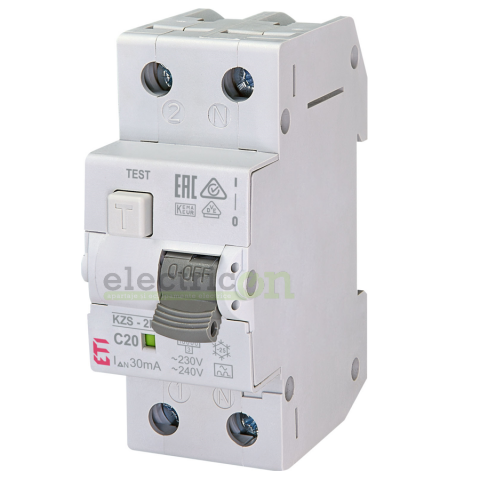 RCBO – siguranțe cu protecție diferențială - Siguranta RCBO 20A/30mA ETI - 002173225