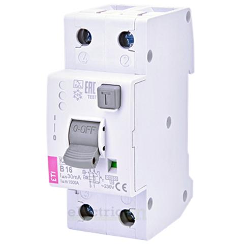 RCBO – siguranțe cu protecție diferențială - Siguranta RCBO 16A/30mA ETI - 002172505