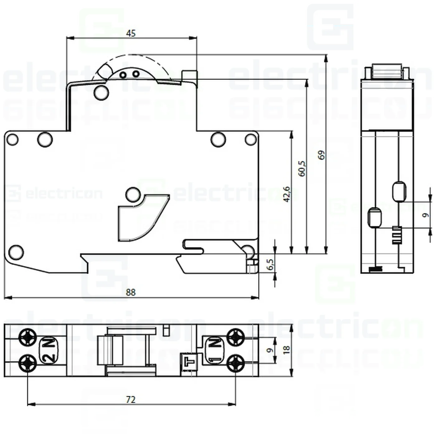 RCBO diferențial ETI KZS-1M-UNI 10A 10mA tip A - 002176012 [1]