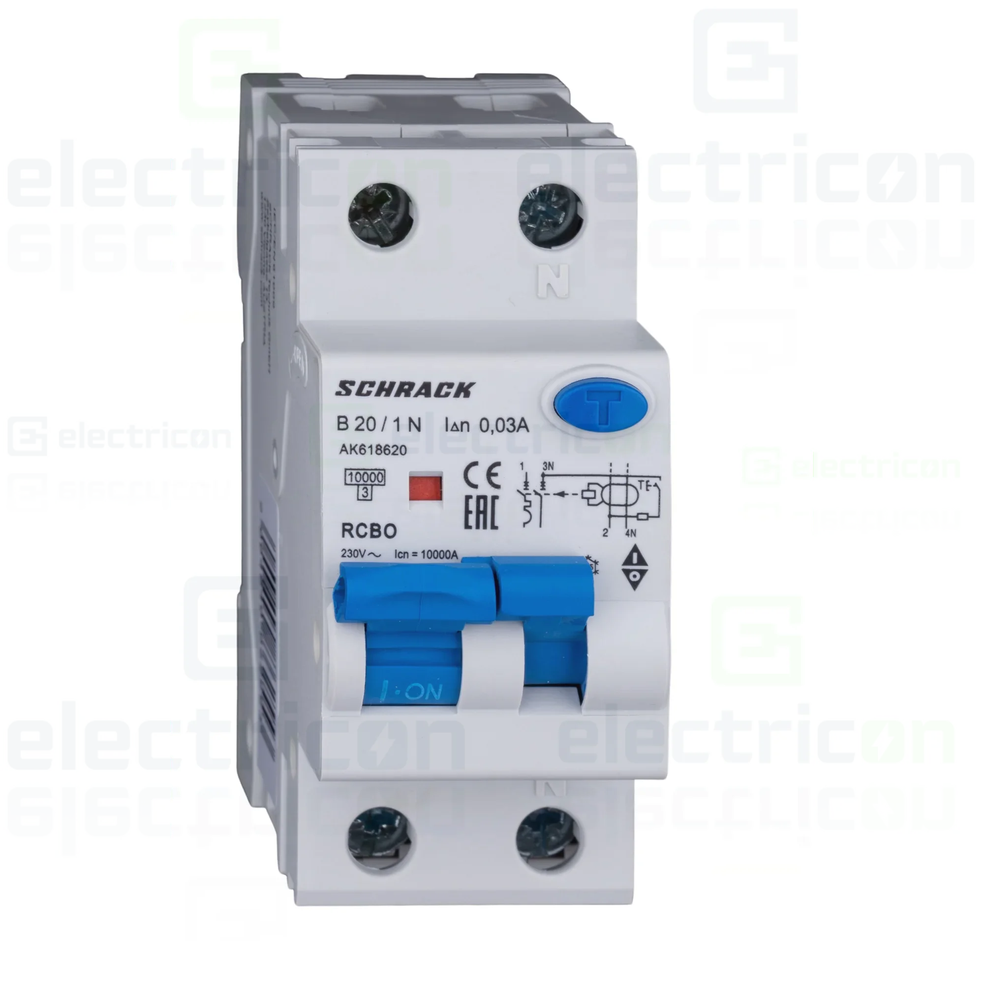 RCBO – siguranțe cu protecție diferențială - Siguranta RCBO 20A/30mA Schrack - AK618620