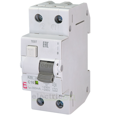 RCBO – siguranțe cu protecție diferențială - Siguranta RCBO 16A/300mA ETI - 002173424