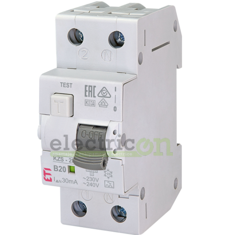 RCBO – siguranțe cu protecție diferențială - Siguranta RCBO 20A/30mA ETI - 002173205