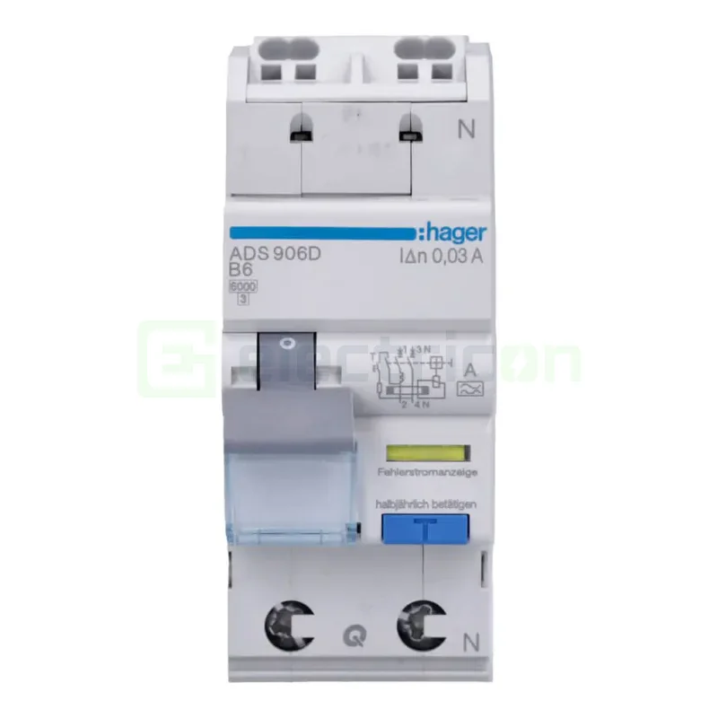 RCBO Hager ADS906D 1P+N tip A B6 30mA QuickConnect [1]