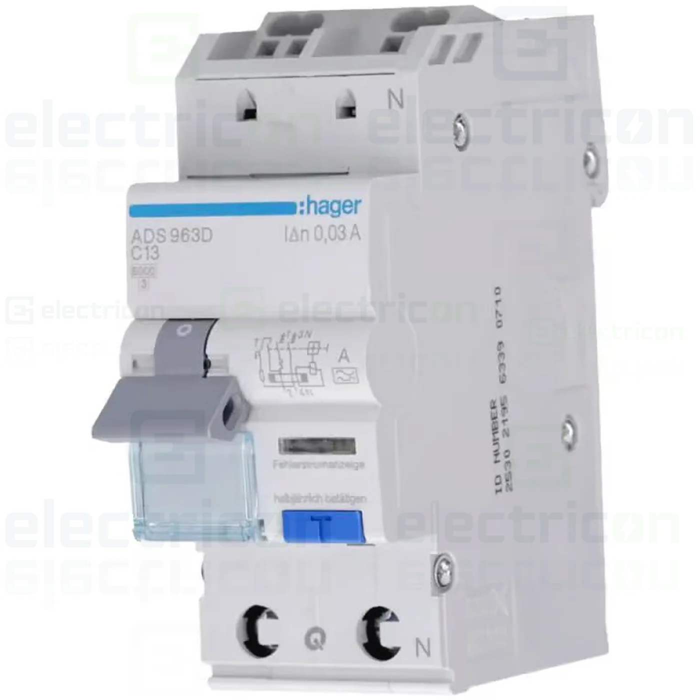 RCBO – siguranțe cu protecție diferențială - RCBO Hager ADS963D 1P+N tip A C13 30mA QuickConnect