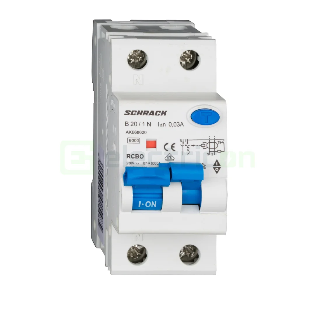 RCBO – siguranțe cu protecție diferențială - Siguranta RCBO 20A/30mA Schrack - AK668620