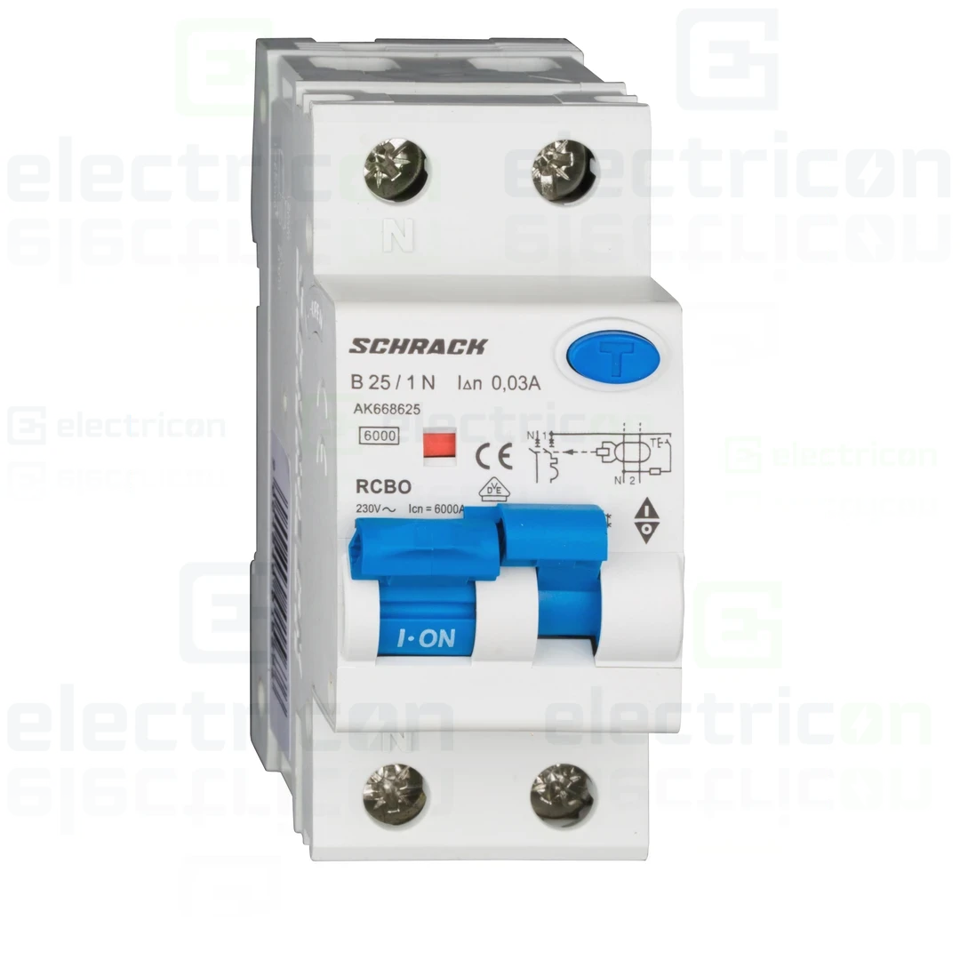 RCBO – siguranțe cu protecție diferențială - Siguranta RCBO 25A/30mA Schrack - AK668625
