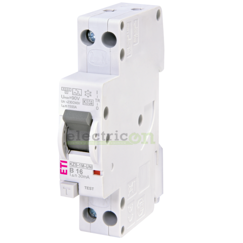 RCBO – siguranțe cu protecție diferențială - Siguranta RCBO 16A/30mA ETI - 002176024