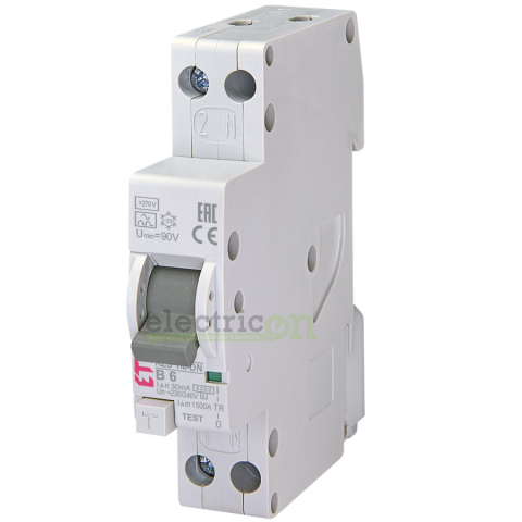 RCBO – siguranțe cu protecție diferențială - Siguranta RCBO 6A/30mA ETI - 002175141