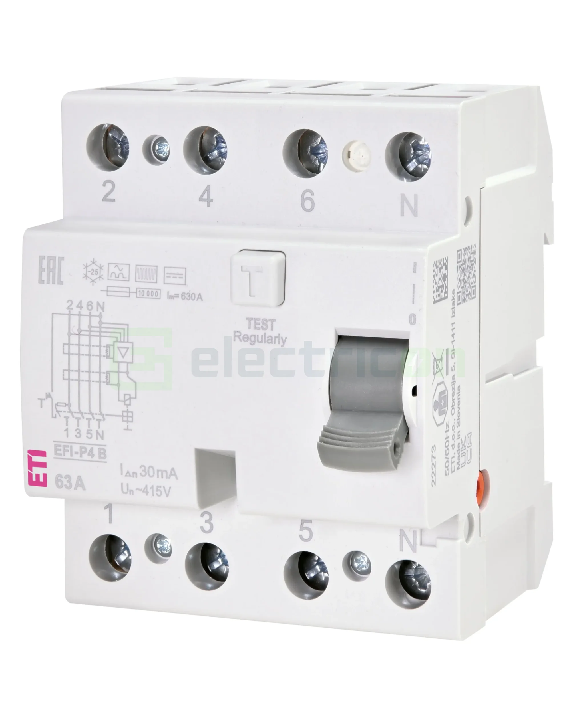 RCCB – întrerupătoare diferențiale - Intrerupator RCCB 3P+N 30mA 40A tip B ETI 002061952