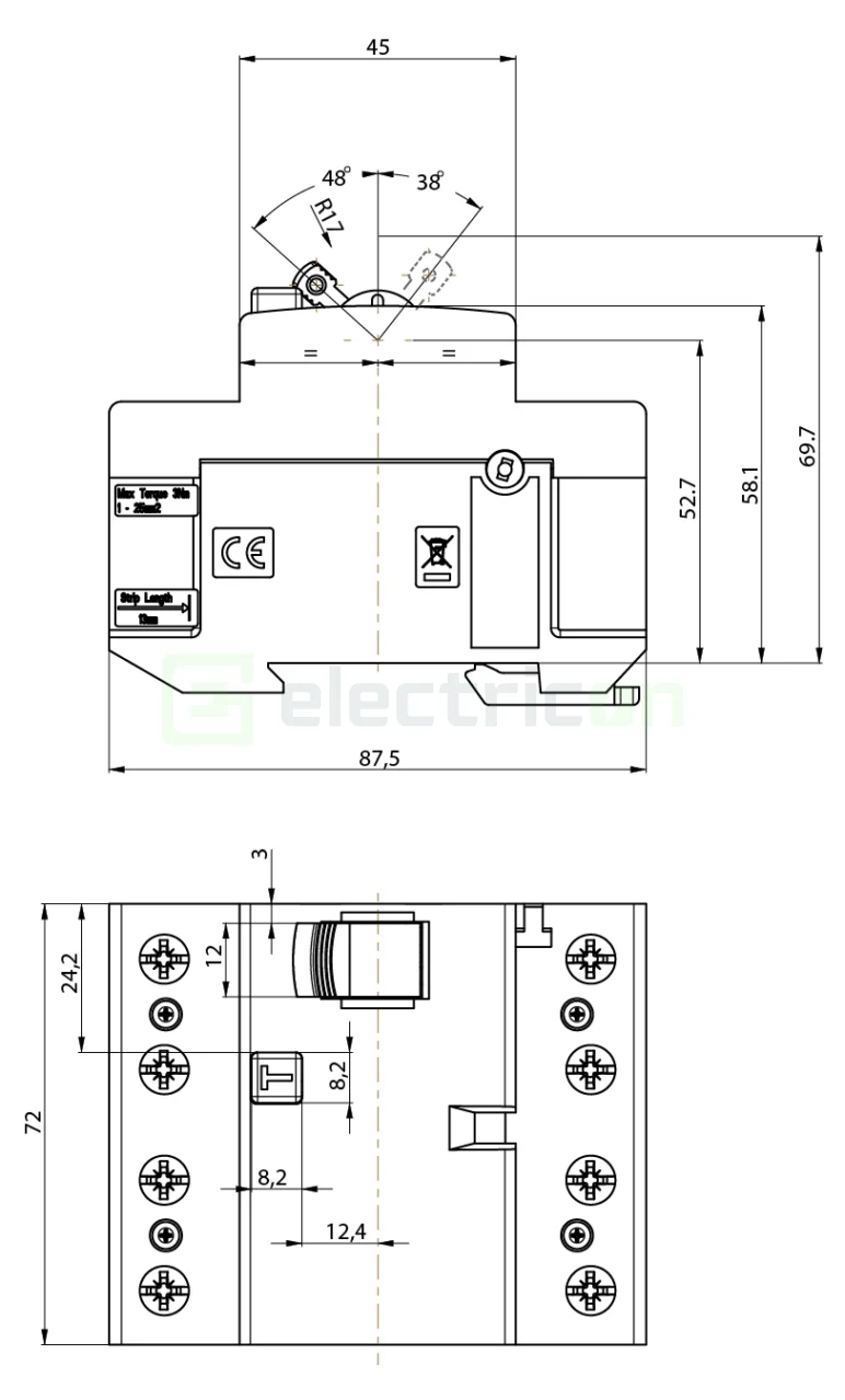 Intrerupator RCCB 3P+N 30mA 40A tip B ETI 002061952 [1]