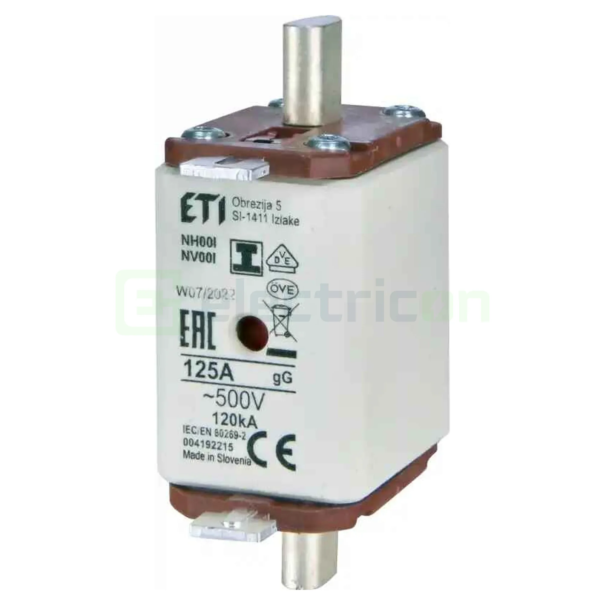 Sigurante fuzibile - Siguranta fuzibila MPR cu izolație, NH00 I/125A Kombi,ETI, 004192215