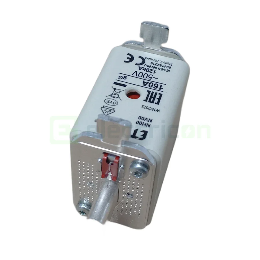 Siguranta fuzibila MPR fără izolație, NH00 gG 160A/500V, ETI, 004182216 [3]