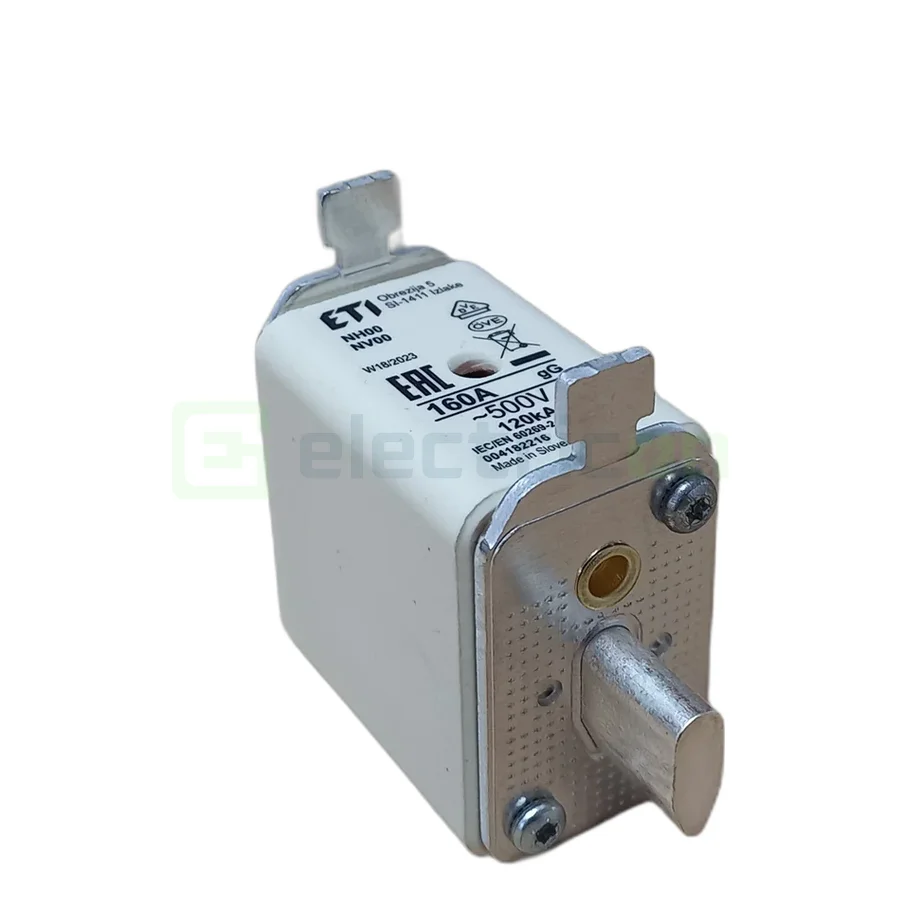 Siguranta fuzibila MPR fără izolație, NH00 gG 160A/500V, ETI, 004182216 [2]