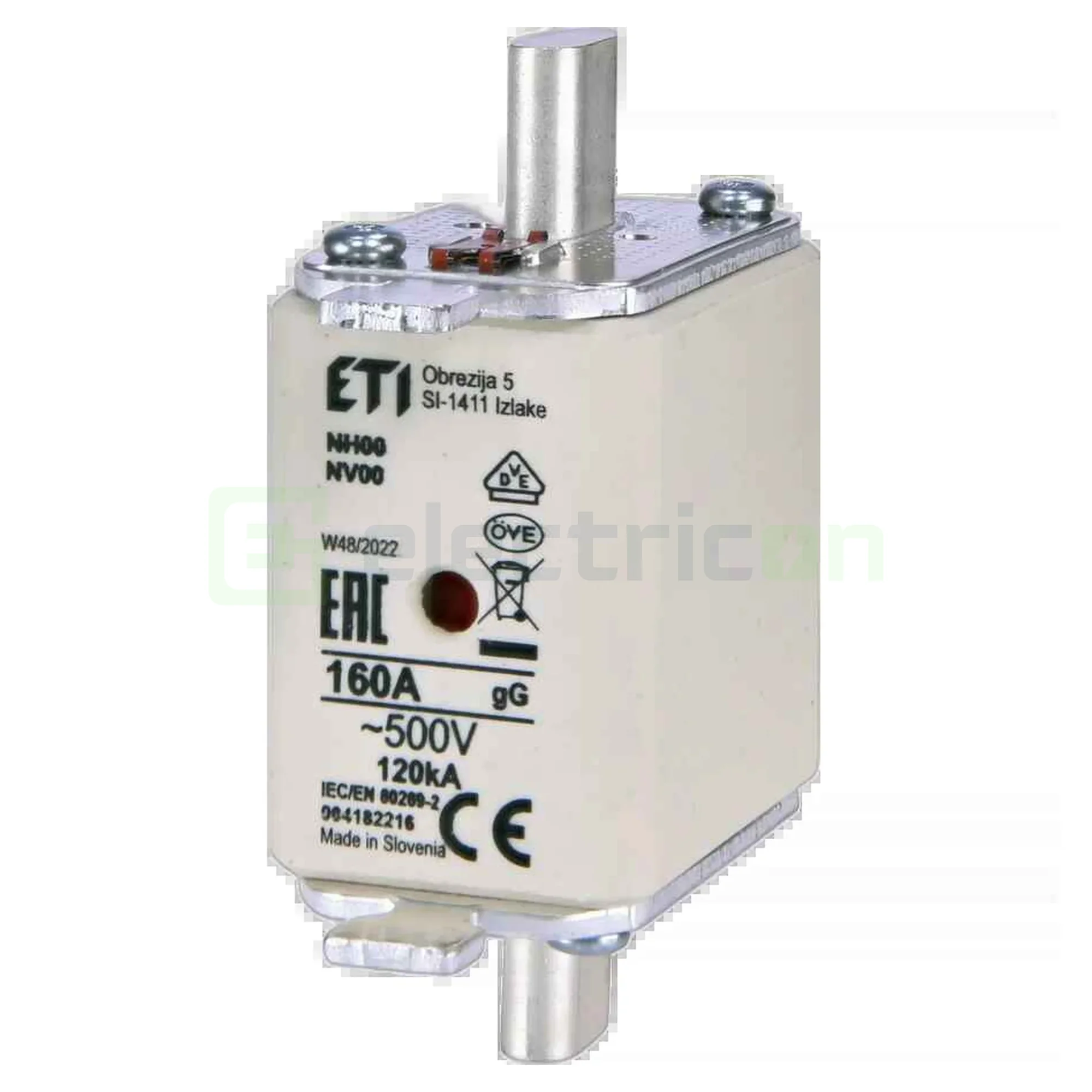 Sigurante fuzibile - Siguranta fuzibila MPR fără izolație, NH00 gG 160A/500V, ETI, 004182216