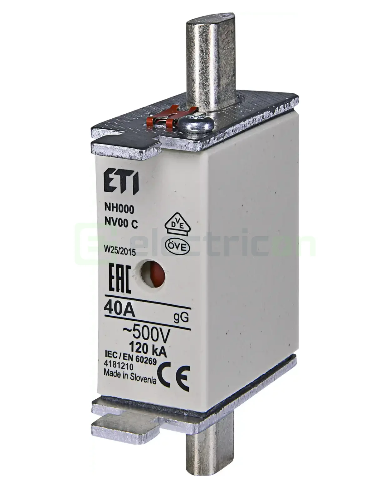 Sigurante fuzibile - Siguranta fuzibila MPR fără izolație NH000, 40A, gG,  500V, AC, ETI, 004181210