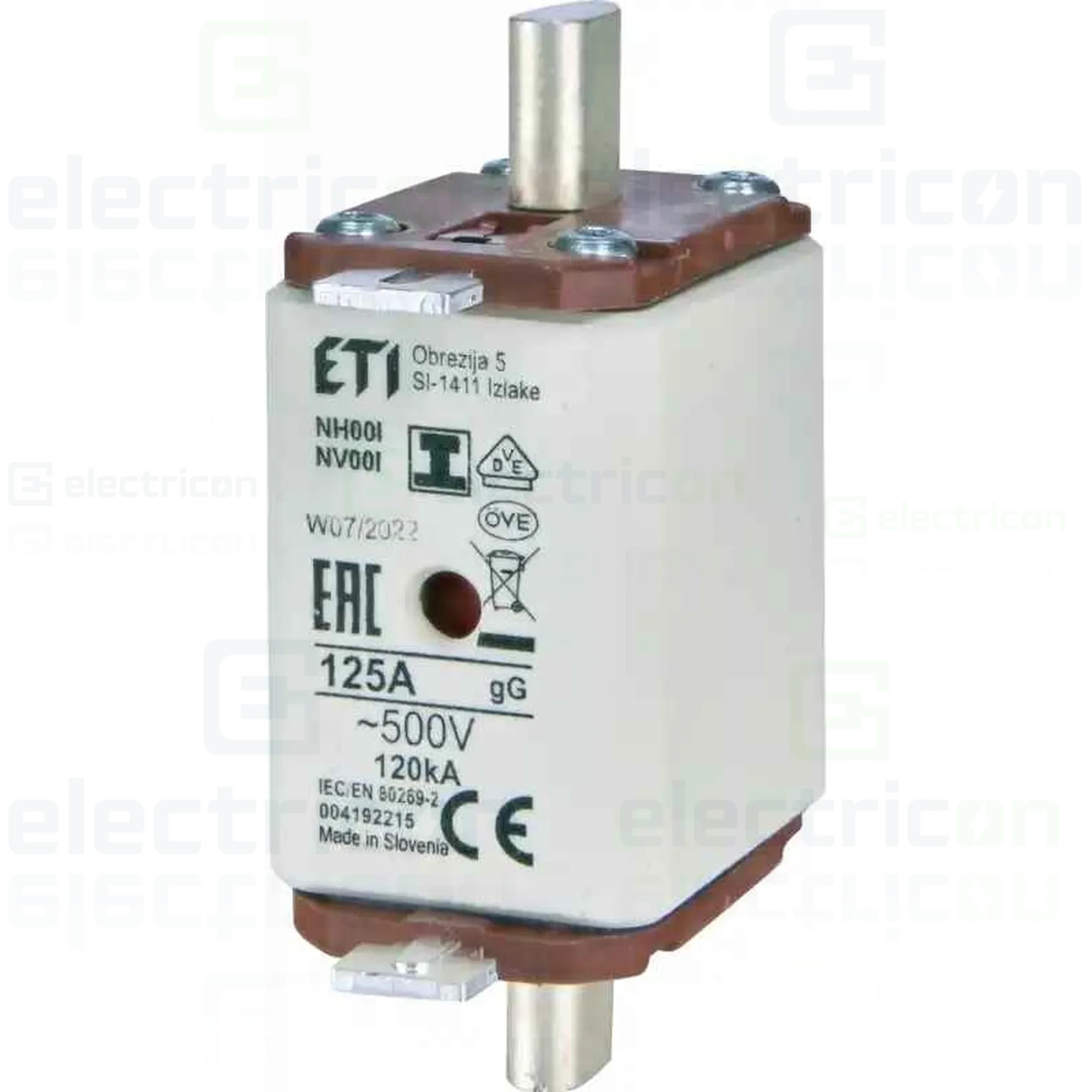 Sigurante fuzibile - Siguranta fuzibila MPR cu izolație, NH00 I/125A Kombi,ETI, 004192215