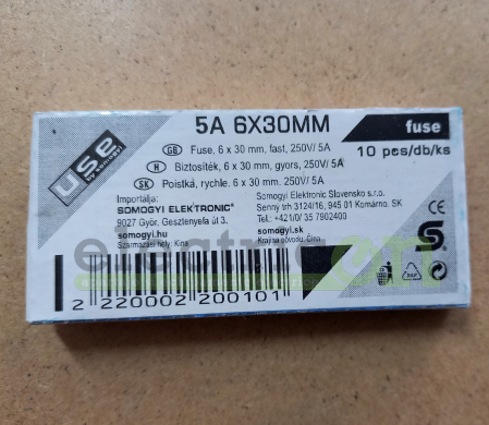 Soclu pentru fuzibile & sigurante fuzibile - Sigurante mini fuzibile, sticla, 6x30, 5A, 250V