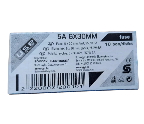 Sigurante fuzibile - Sigurante mini fuzibile, sticla, 6x30, 5A, 250V