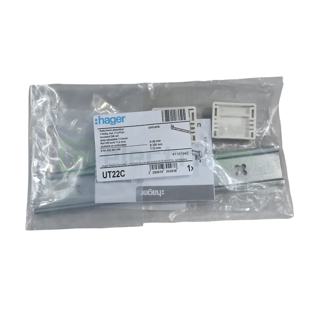 Sina DIN izolata pentru 11,5 module, cu adancime reglabila pana la 21 mm, pentru tablouri Hager FWU/FWB, Hager, UT22C [5]
