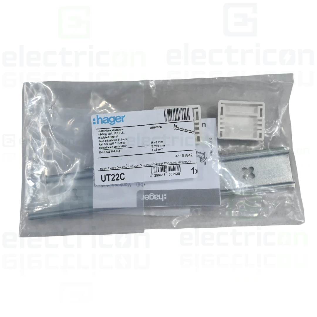 Sina DIN izolata pentru 11,5 module, cu adancime reglabila pana la 21 mm, pentru tablouri Hager FWU/FWB, Hager, UT22C [3]