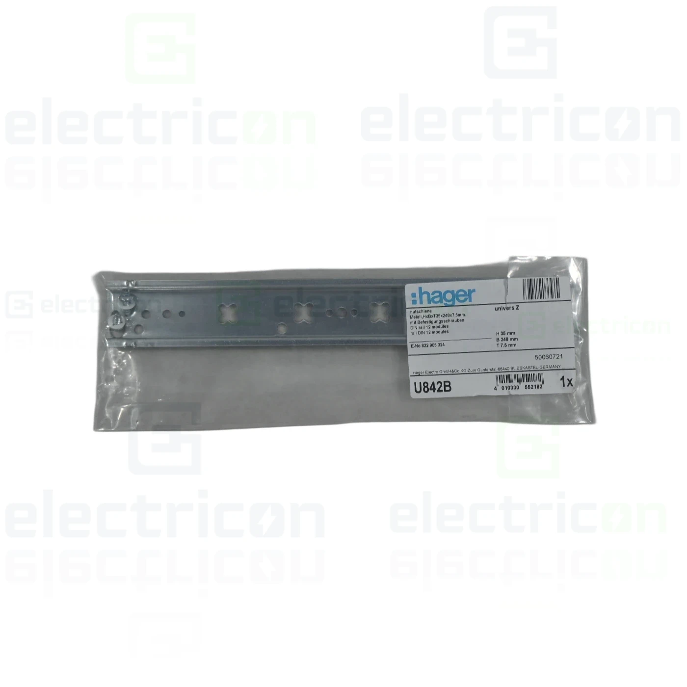 Accesorii Tablouri Hager - sina DIN, lungime 12 module, pentru tablouri FWU si FWB, 7.5mm,  universZ, Hager, U842B