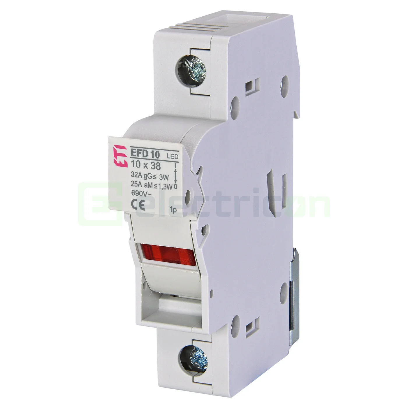 Separator fuzibil (soclu), pentru CH 10x38, maxim 32A, 1P, cu LED,EFD 10 1p LED,  ETI, 002540011