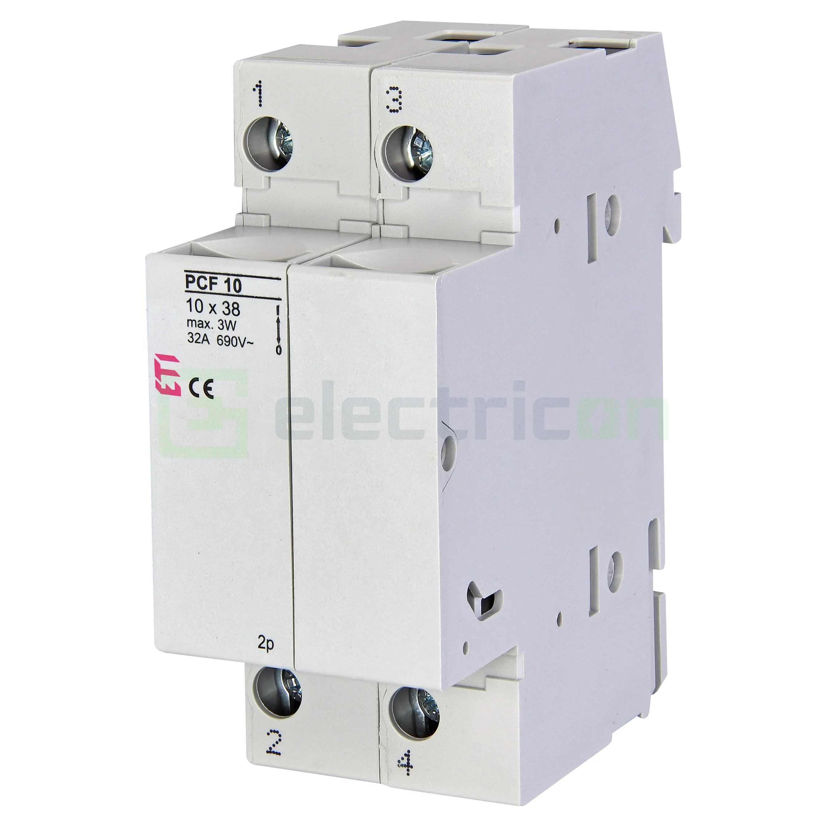 Separator fuzibil (soclu), pentru CH 10x38, maxim 32A, 2P ,PCF 10,  ETI, 002550003