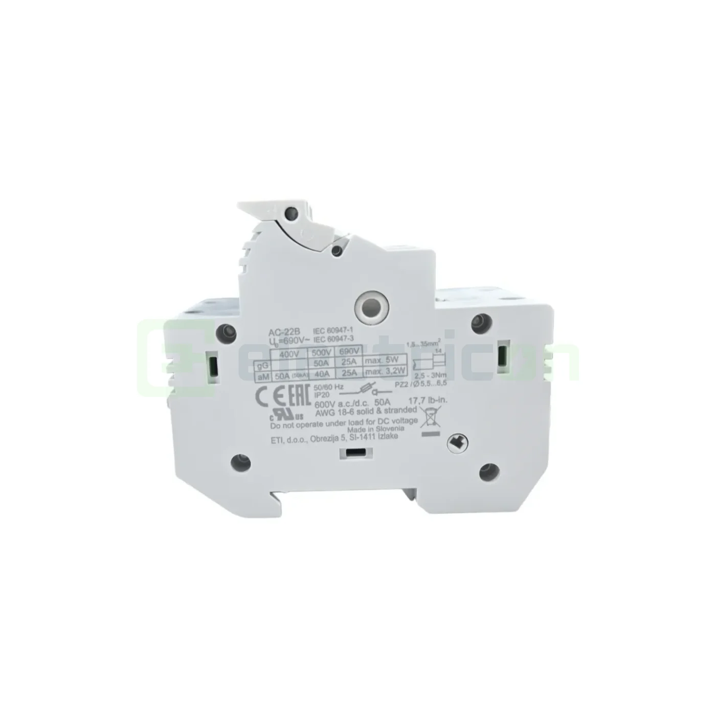 Separator fuzibil (soclu), pentru CH 14x51, maxim 50A, 1P+N, EFD 14 1P+N, ETI, 002560002 [3]