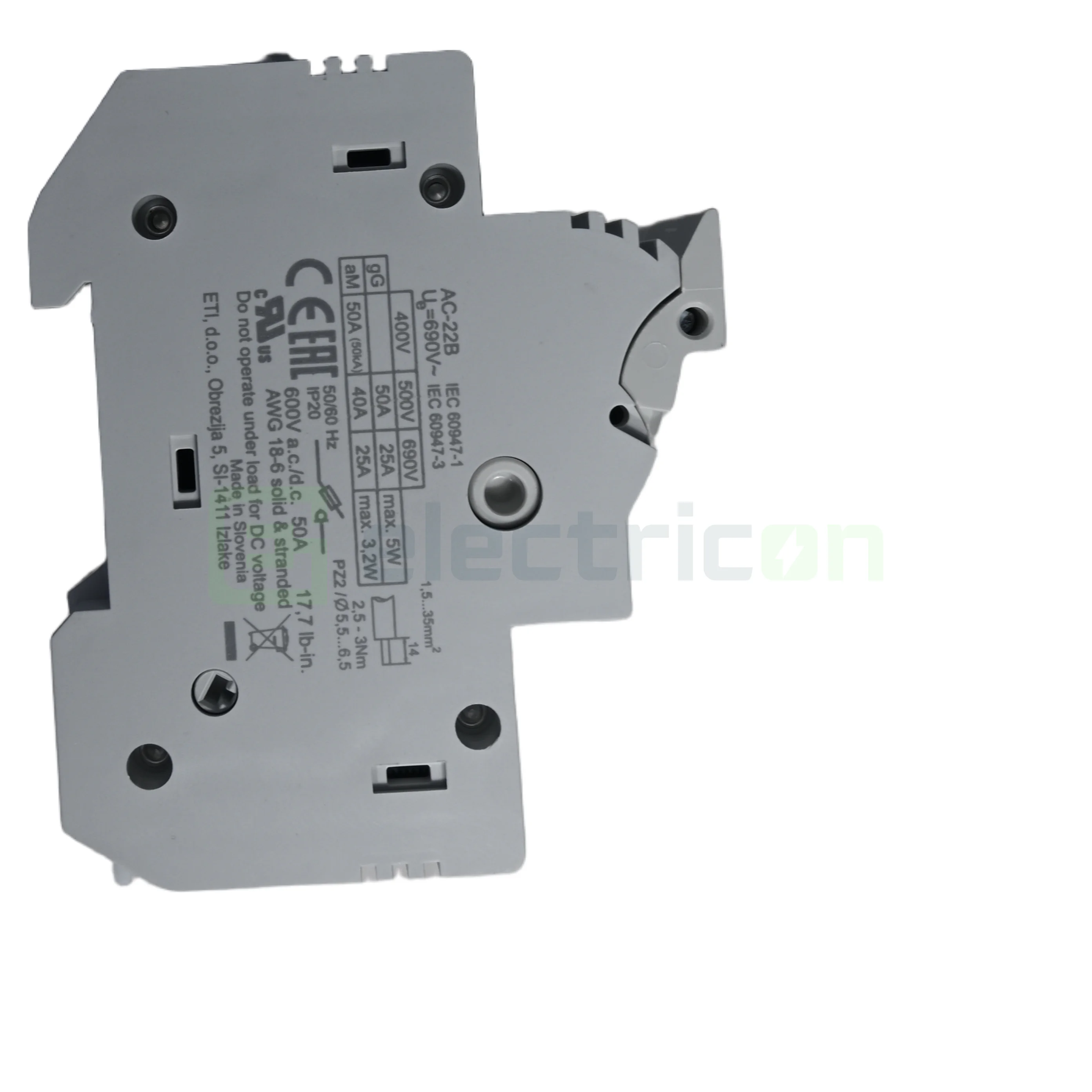 Separator fuzibil (soclu), pentru CH 14x51, maxim 50A, 3P+N, EFD 14 3P+N, ETI, 002560005 [3]