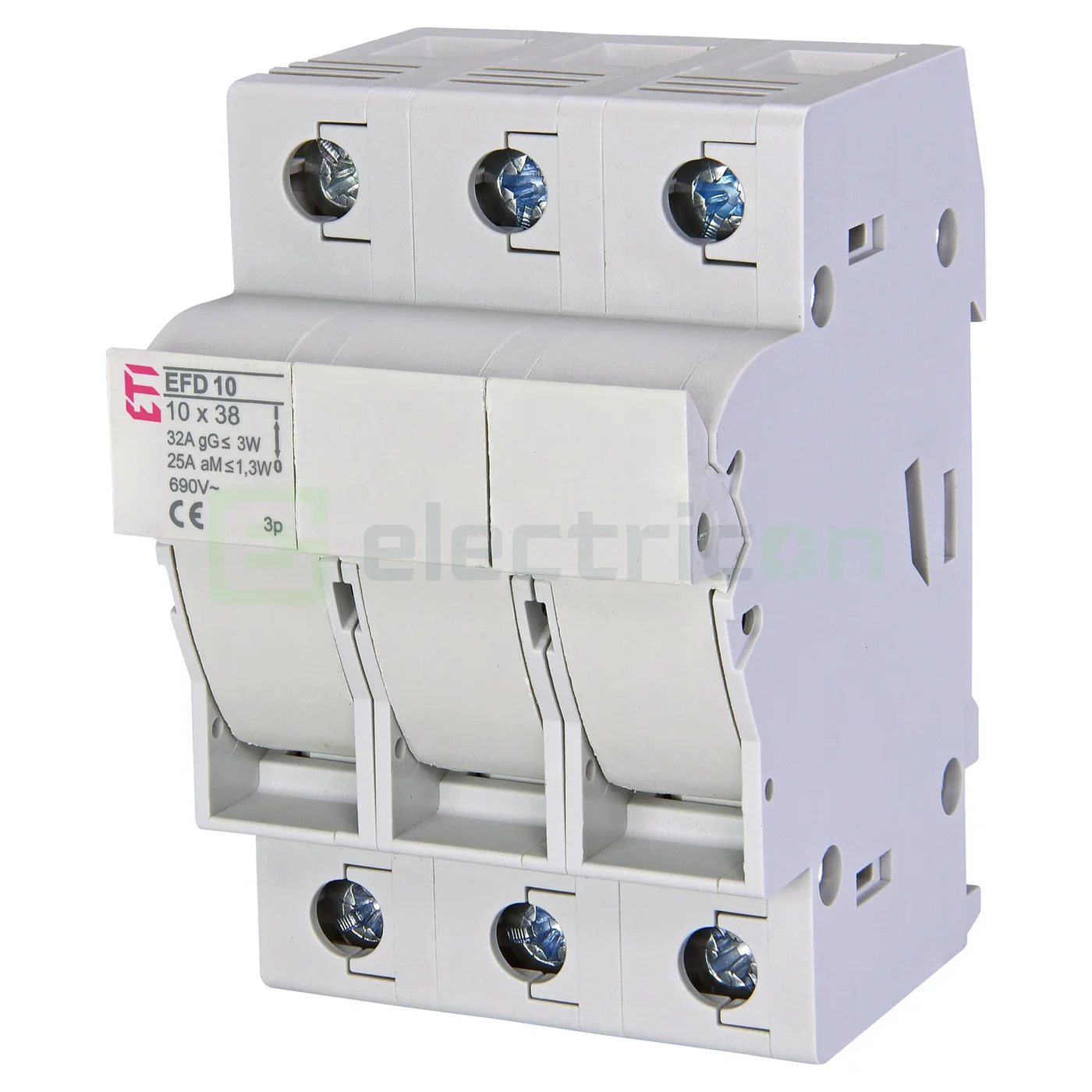 Separator fuzibil (soclu), pentru CH10x38, maxim 32A,3P EFD 10 3p,  ETI, 002540004