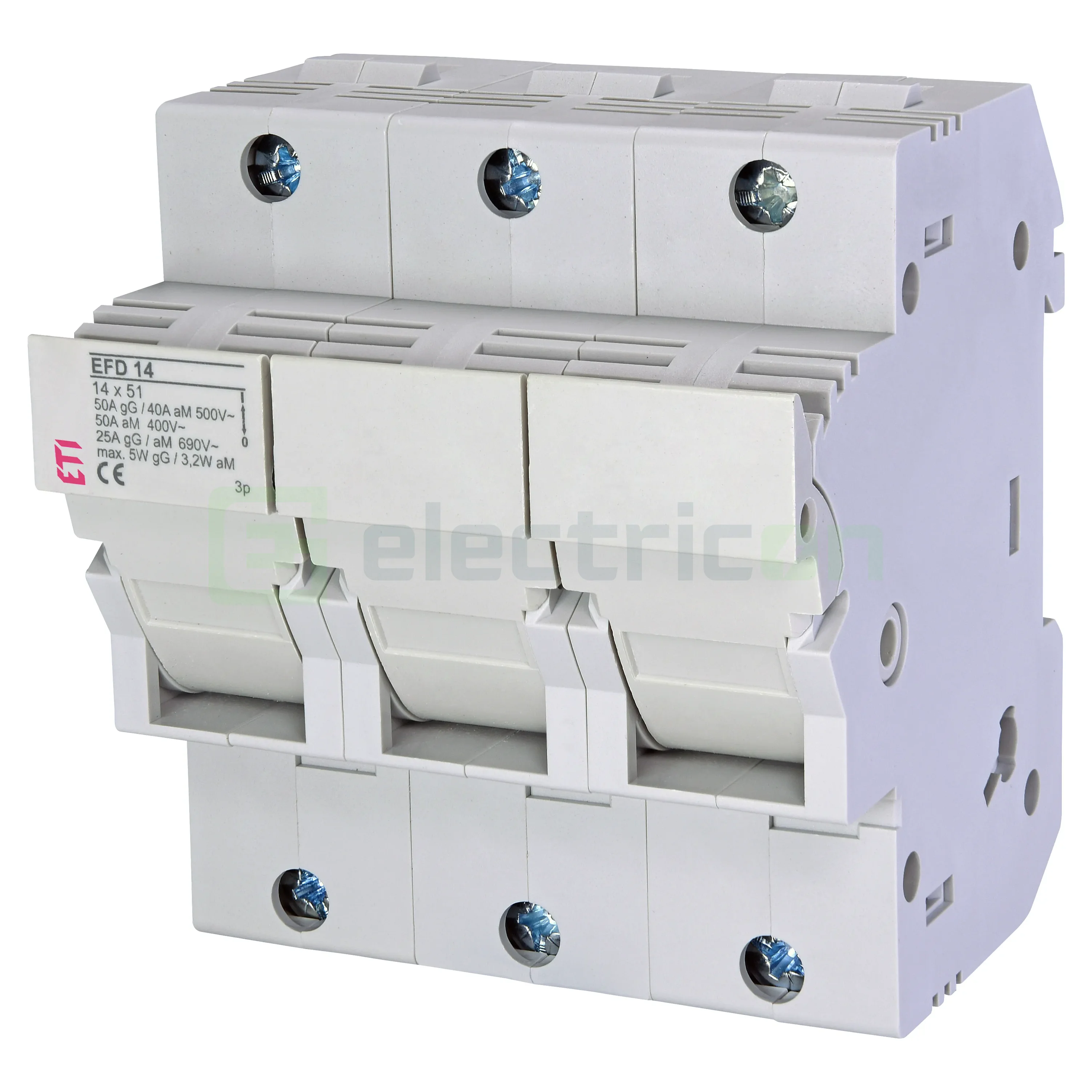 Separator fuzibil (soclu), pentru CH14x51, maxim 50A, 3P, EFD 14 3p,  ETI, 002560004
