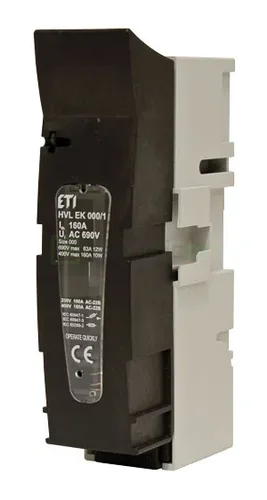 Separator fuzibil (soclu), pentru NH000, maxim 160A, 1P,HVL EK 000 1p M8,  ETI, 001701400
