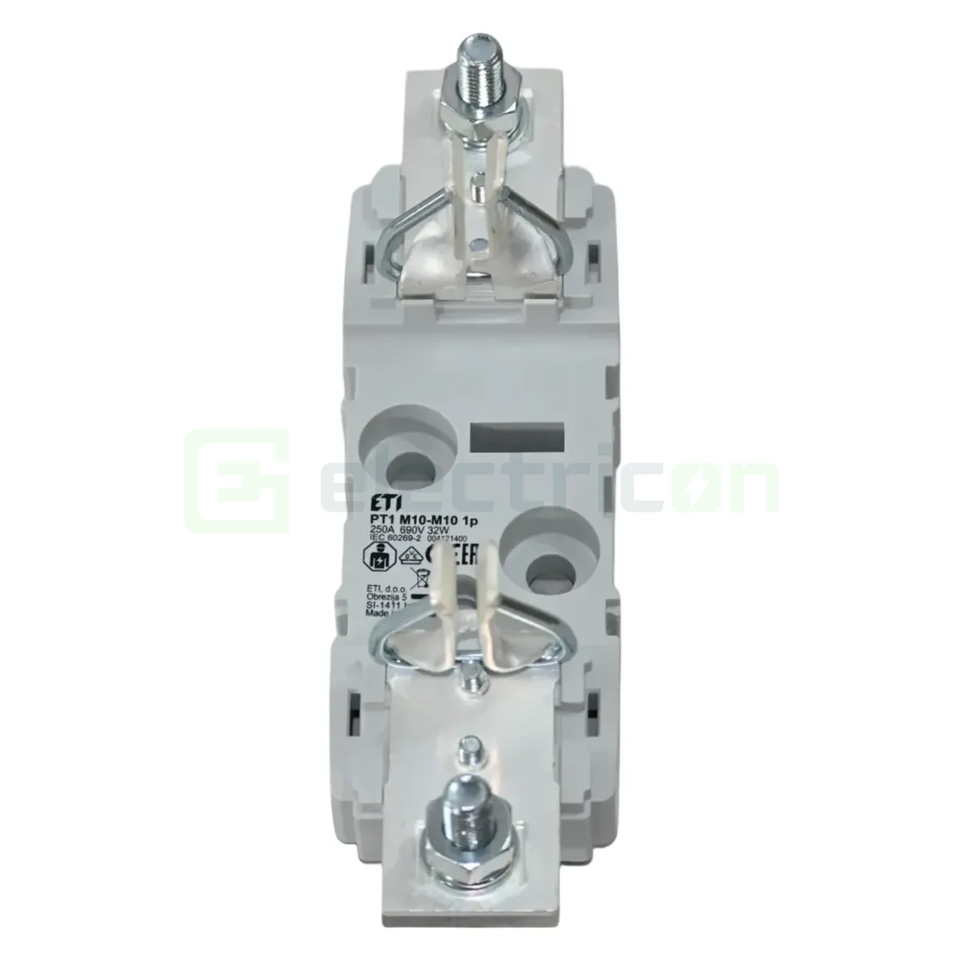 Soclu pentru fuzibile & sigurante fuzibile - Separator fuzibil (soclu) pentru NH1C/NH0, maxim 250A, 1P, PT 1 M10-M10 1p, ETI, 004121400