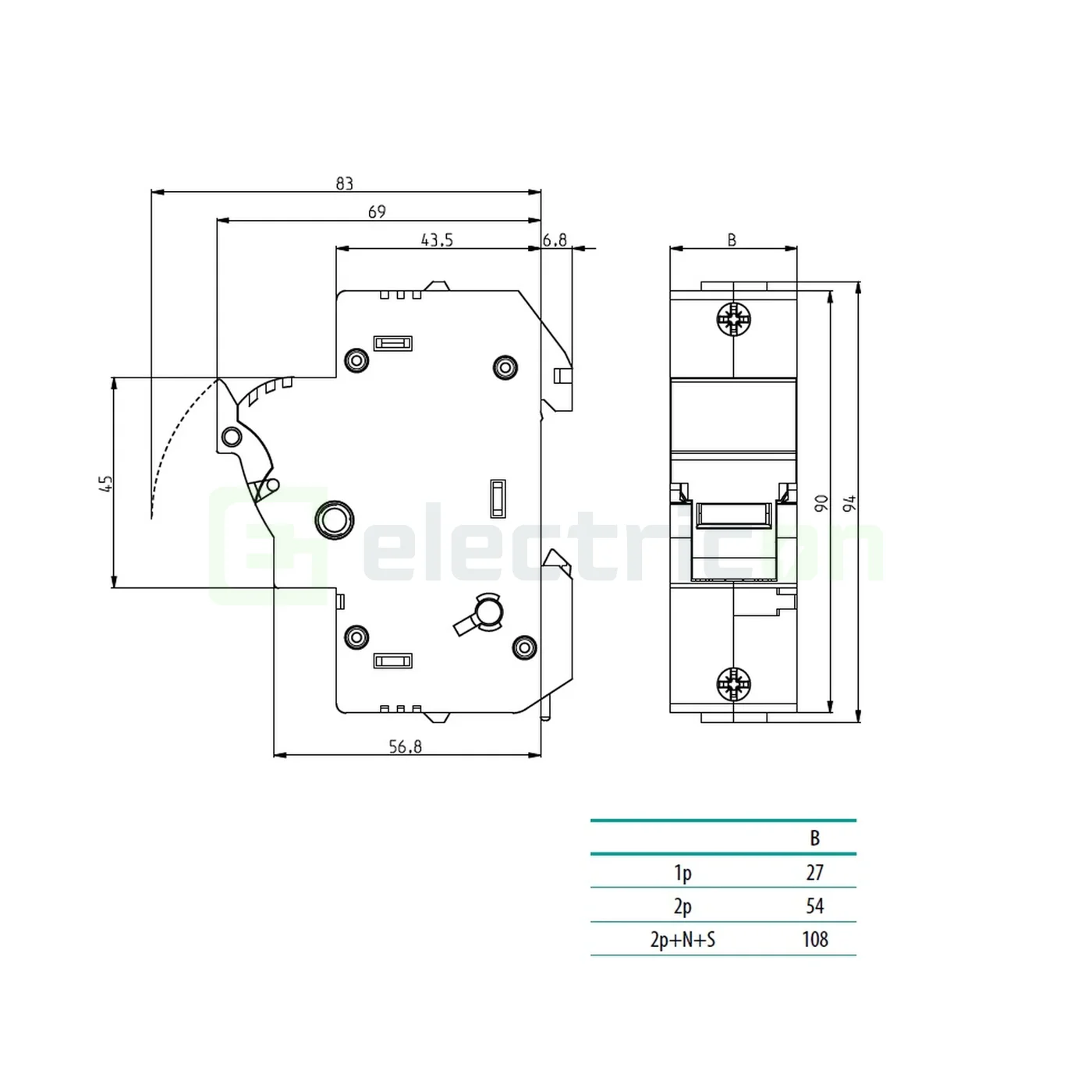 Separator fuzibil (soclu) fotovoltaic, pentru CH14x51, maxim 50A, 1P, EFH 14 DC 1p,  ETI, 002560201 [1]