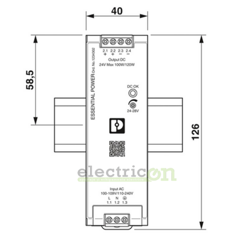 Sursa alimentare pe sina DIN, 5A, 24-28V DC, 1 faza, Phoenix Contact, 1234302 [1]