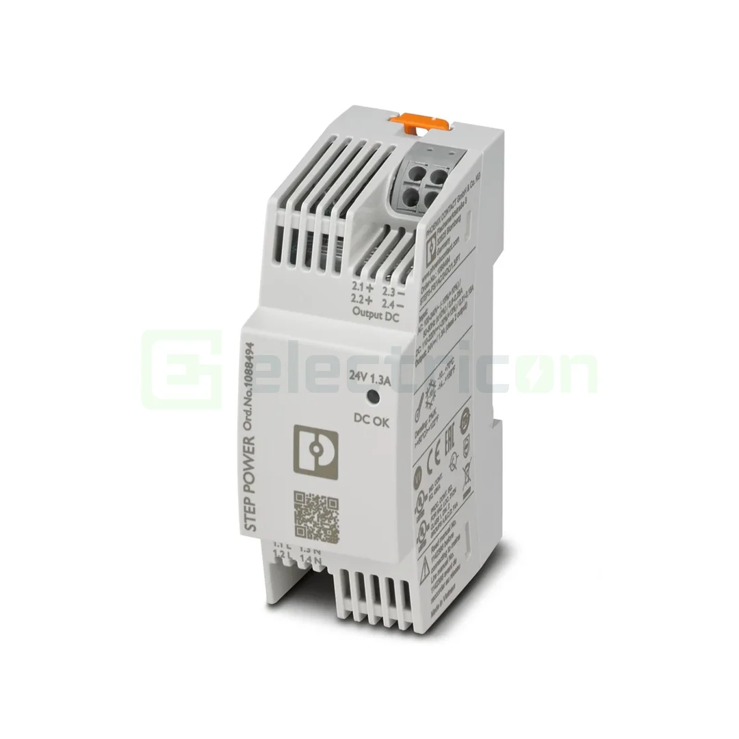 Contactori, Relee, Contoare & Surse - Sursa de alimentare pe șină DIN, 24V DC/ 1,3A , STEP3-PS/1AC/24DC/1.3/PT , Phoenix Contact, 1088494