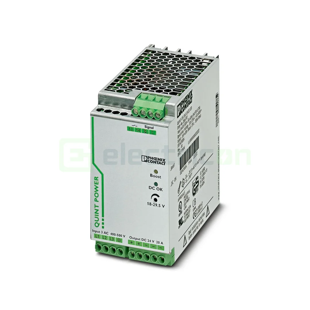Contactori, Relee, Contoare & Surse - Sursa de alimentare pe șină DIN, 24V DC/ 20A , cu strat protecție QUINT-PS/3AC/24DC/20/CO , Phoenix Contact, 2320924