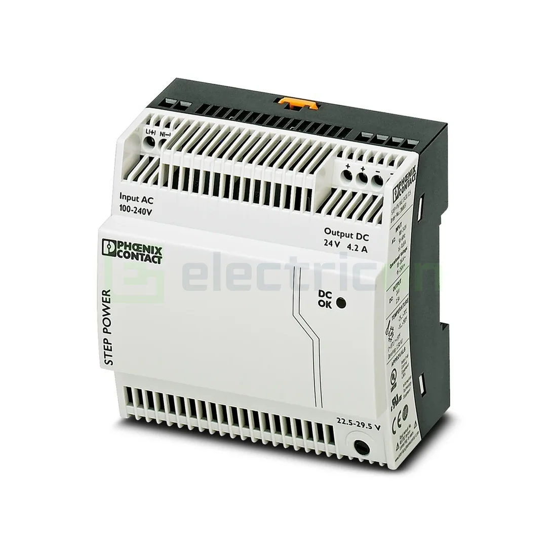 Contactori, Relee, Contoare & Surse - Sursa de alimentare pe șină DIN, 24V DC/ 4,2A , STEP-PS/ 1AC/24DC/4.2 , Phoenix Contact, 2868664