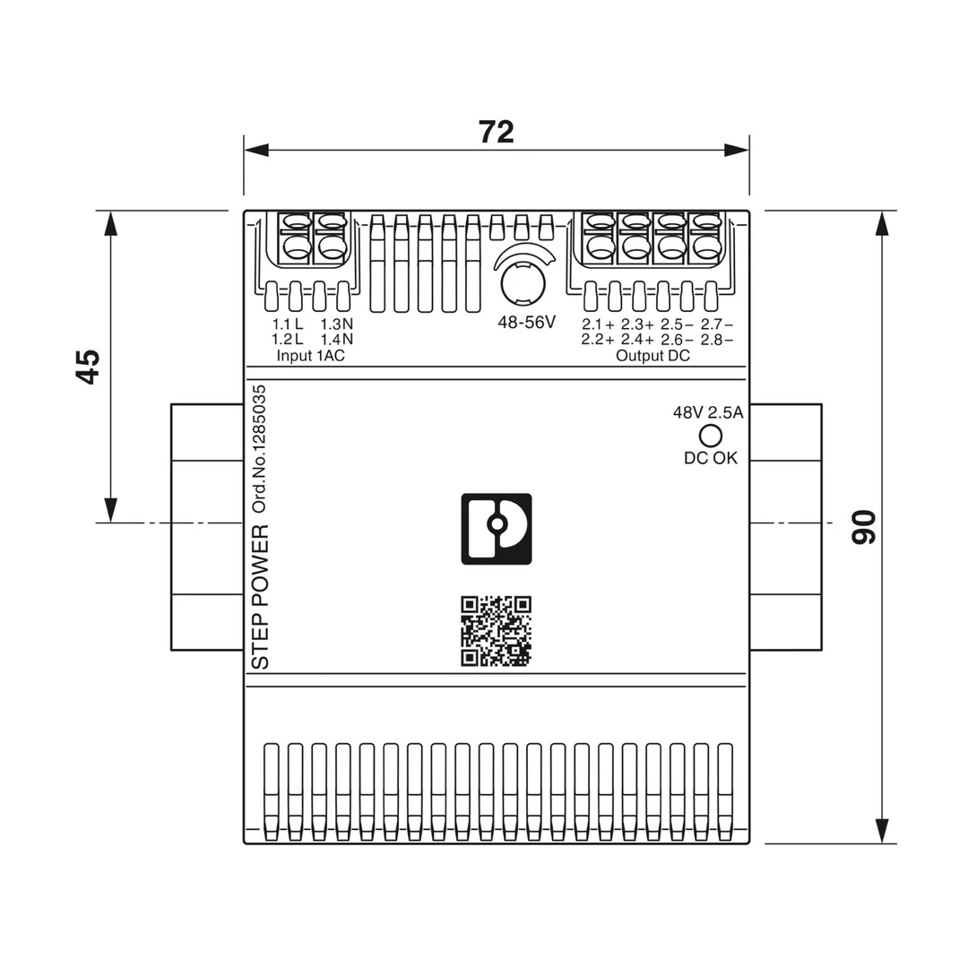 Sursa de alimentare pe șină DIN, 48V-56V DC/ 2.5A , 120W, STEP3-PS/1AC/48DC/2.5/PT, Phoenix Contact, 1285035 [6]