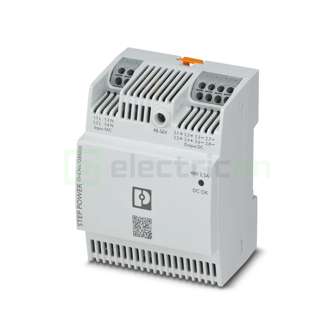 Contactori, Relee, Contoare & Surse - Sursa de alimentare pe șină DIN, 48V-56V DC/ 2.5A , 120W, STEP3-PS/1AC/48DC/2.5/PT, Phoenix Contact, 1285035