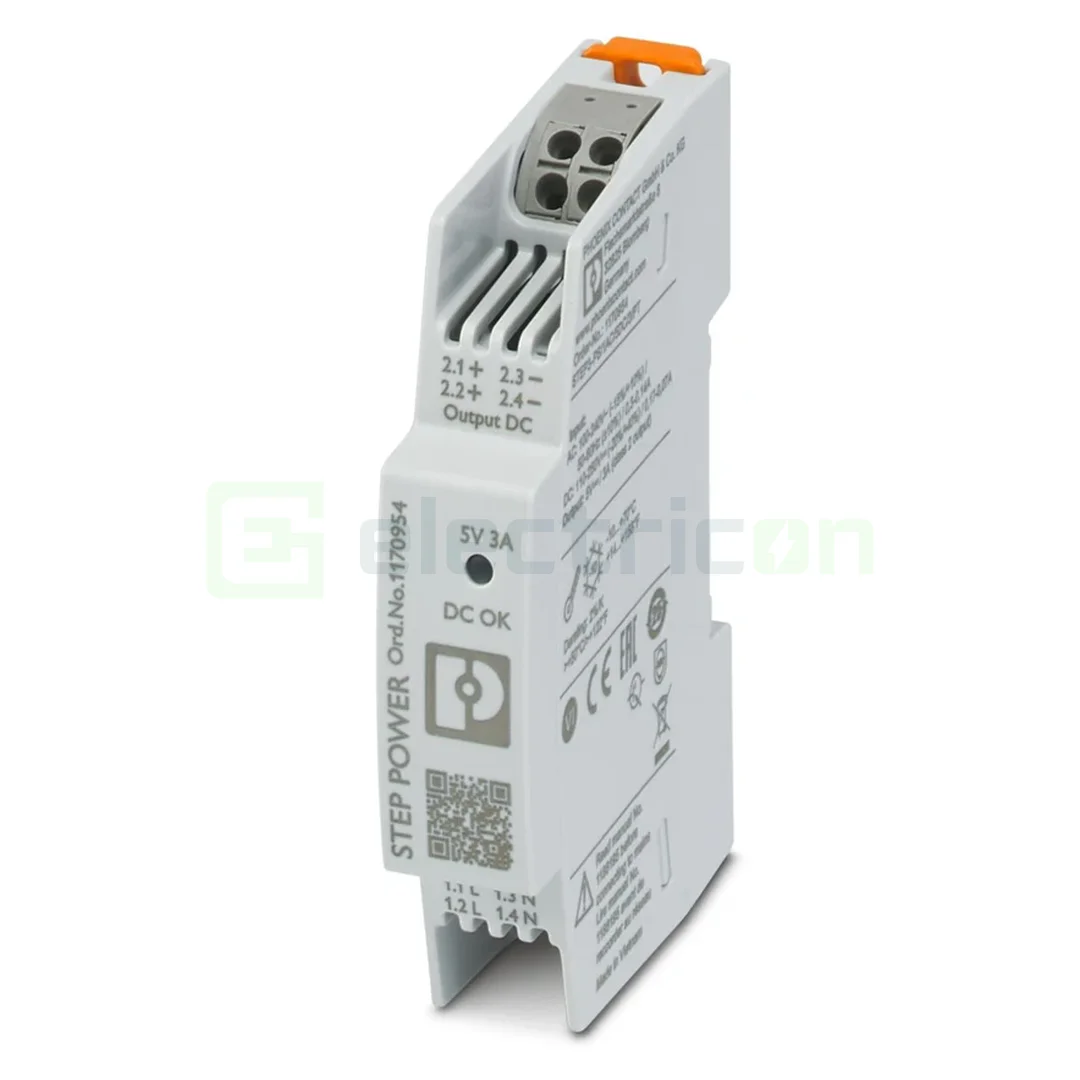 Contactori, Relee, Contoare & Surse - Sursa de alimentare pe șină DIN, 5V DC/ 3A , STEP3-PS/1AC/5DC/3/PT , Phoenix Contact, 1170954