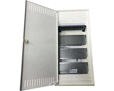 Tablou multimedia, aparent, 48 module (4x12), ușă albă, IP30, Volta, Hager, VA48NW [2]