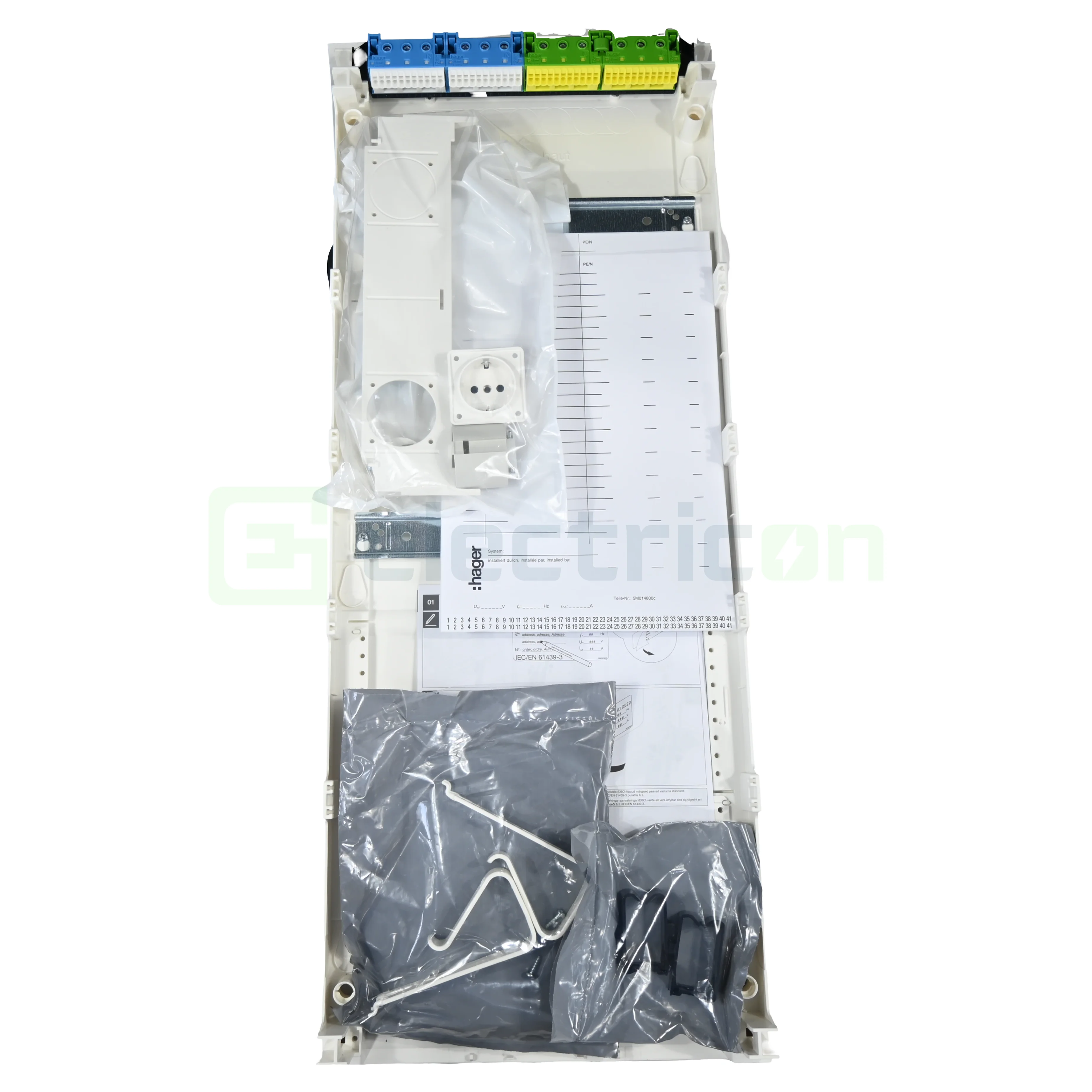 Tablou combo (hibrid), aparent,60 module, (36 module curent +24 module multimedia), IP30, Volta, Hager, VA603NWH [4]