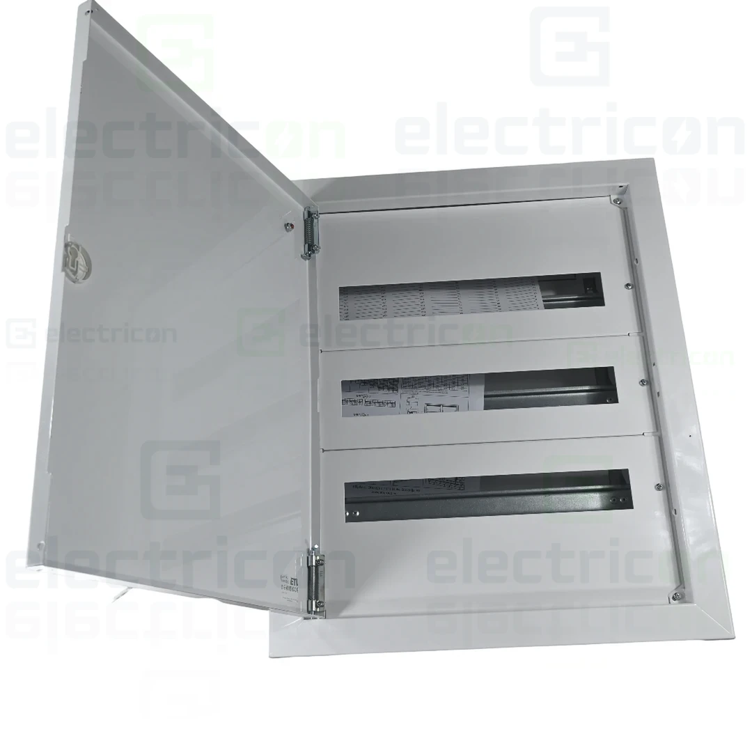 Tablouri de siguranțe electrice - Tablou de sigurante 3x18, 54 module incastrat cu usa metalica, MBF18-3, ETI, 001108102