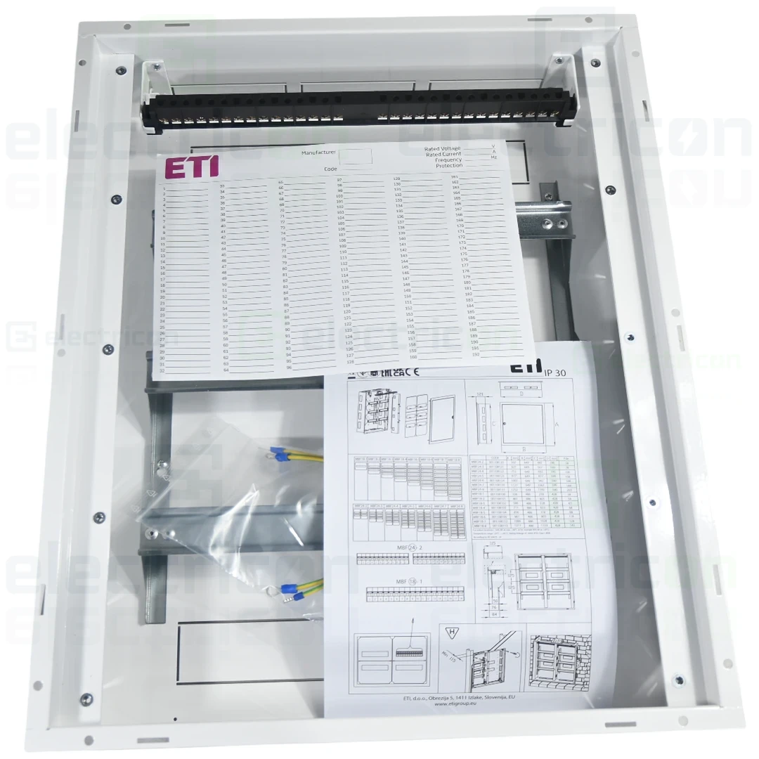 Tablou de sigurante 3x18, 54 module incastrat cu usa metalica, MBF18-3, ETI, 001108102 [3]
