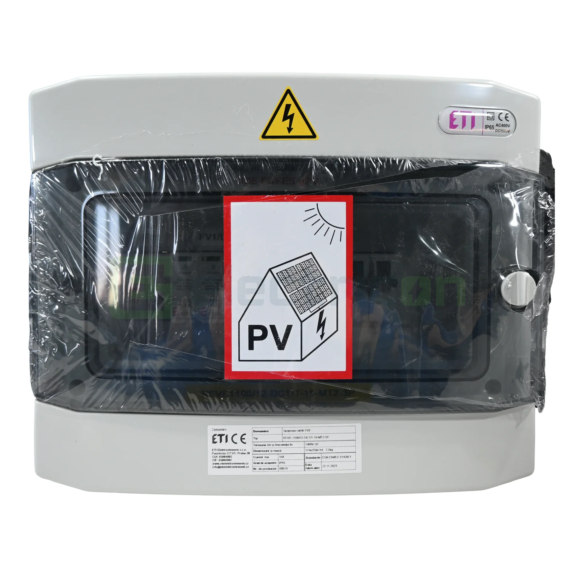 Tablouri electrice - Tablou distributie PV 1100/12-DC1/1-16-MT2-3C25, cu 1 string, ETI, 001107097