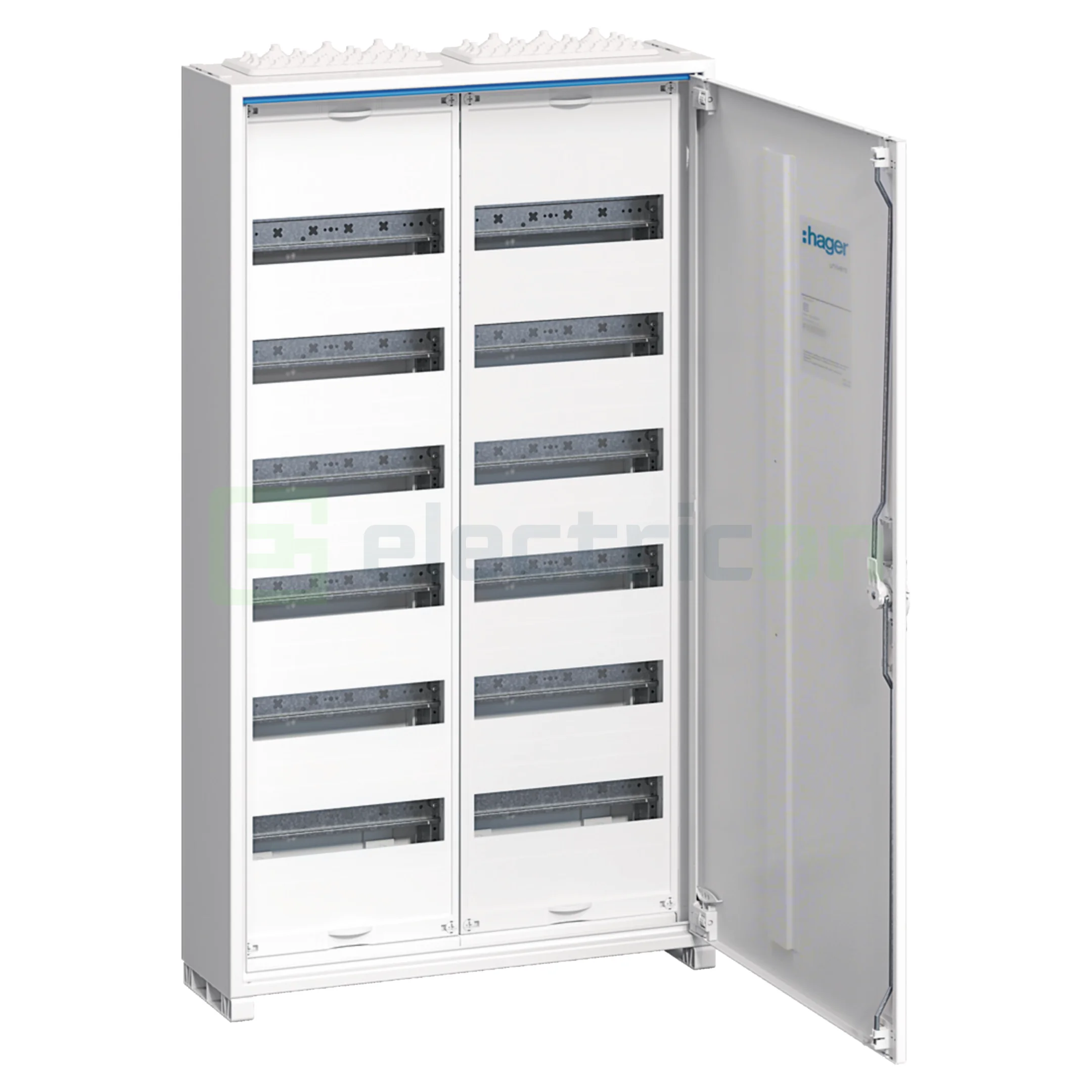 Tablouri de siguranțe electrice - Tablou electric metalic, 144 module, 6X24, aparent, Hager, Univers, IP44, Hager, FWB62S