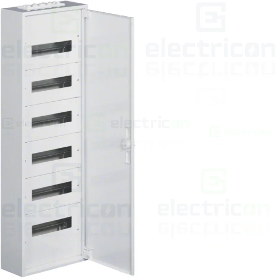 Tablouri de siguranțe electrice - Tablou electric metalic, 72 module 6x12, aparent cu plastroane, IP30, Hager, FW612W